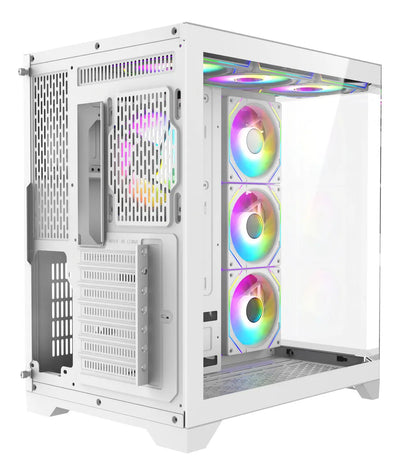 Chasis Iceberg Crystal Edge Blanco X7 Fan Argb Maxi Infinity