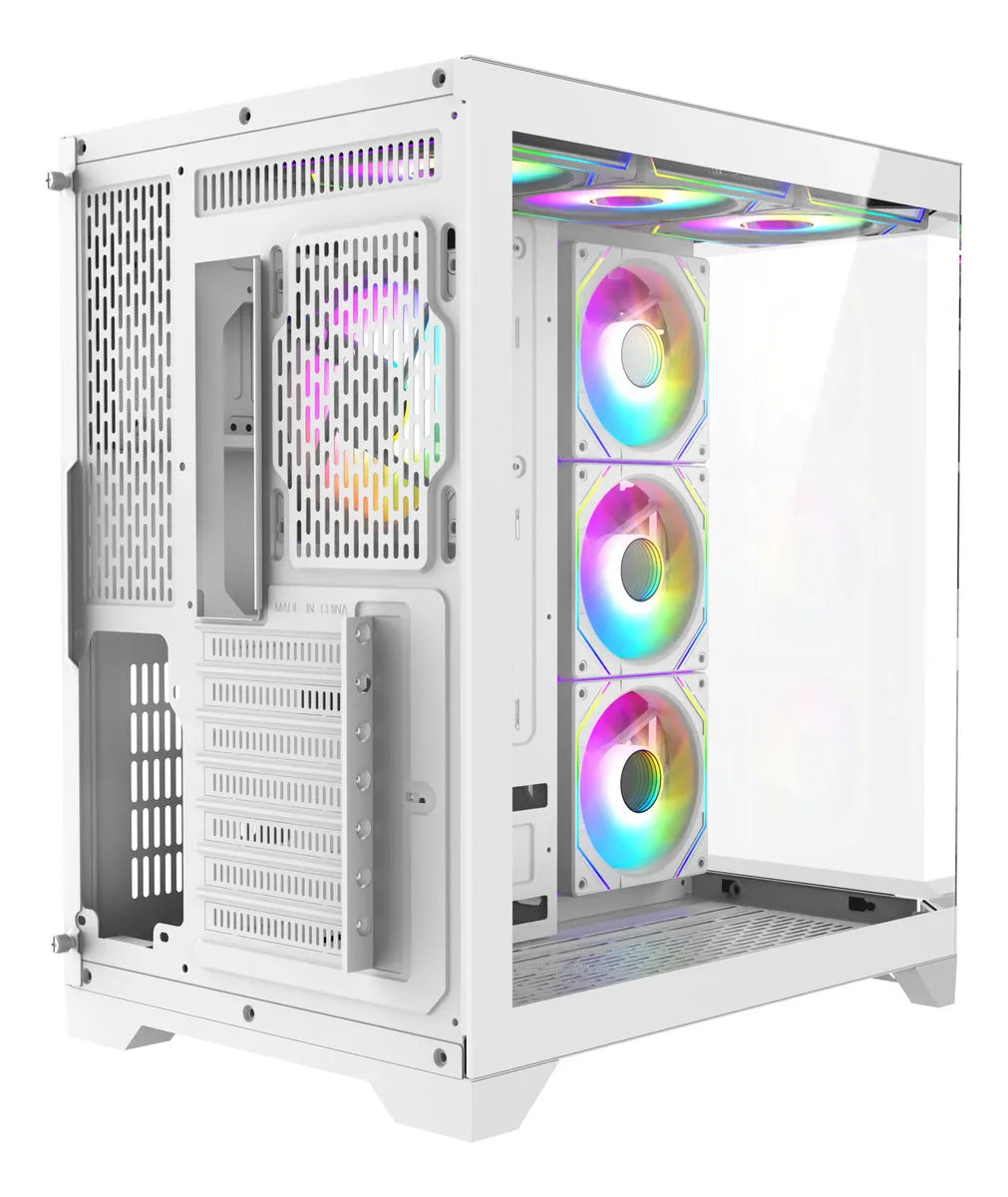 Chasis Iceberg Crystal Edge Blanco X10 Ventiladores Argb