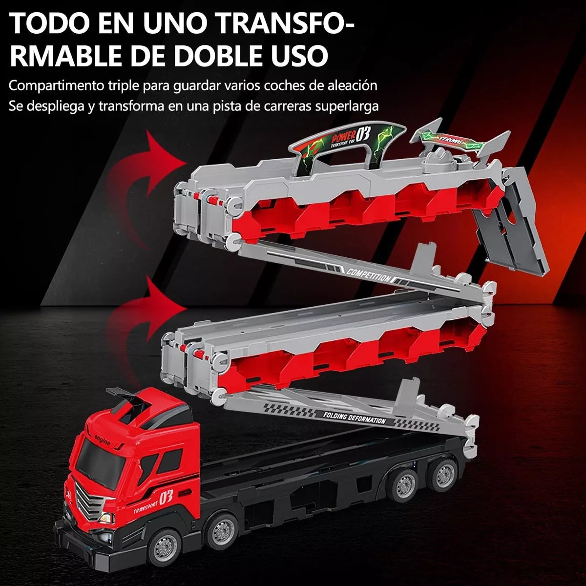 CAMION NIÑERA + 4 AUTOS ZD2308 MUNBE