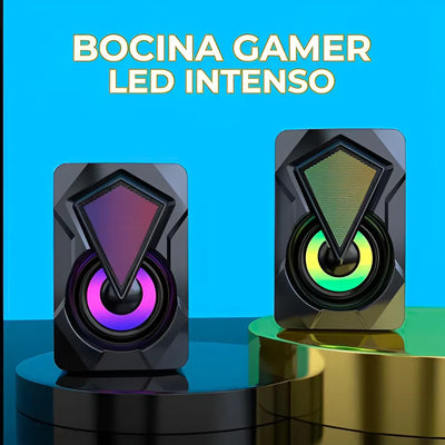 Bocinas Rgb Con Control Volumen Portátil 3.5mm