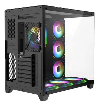 Gabinete Gamer Iceberg Crystal Cube Xl Negro X7 Fan Argb Negro