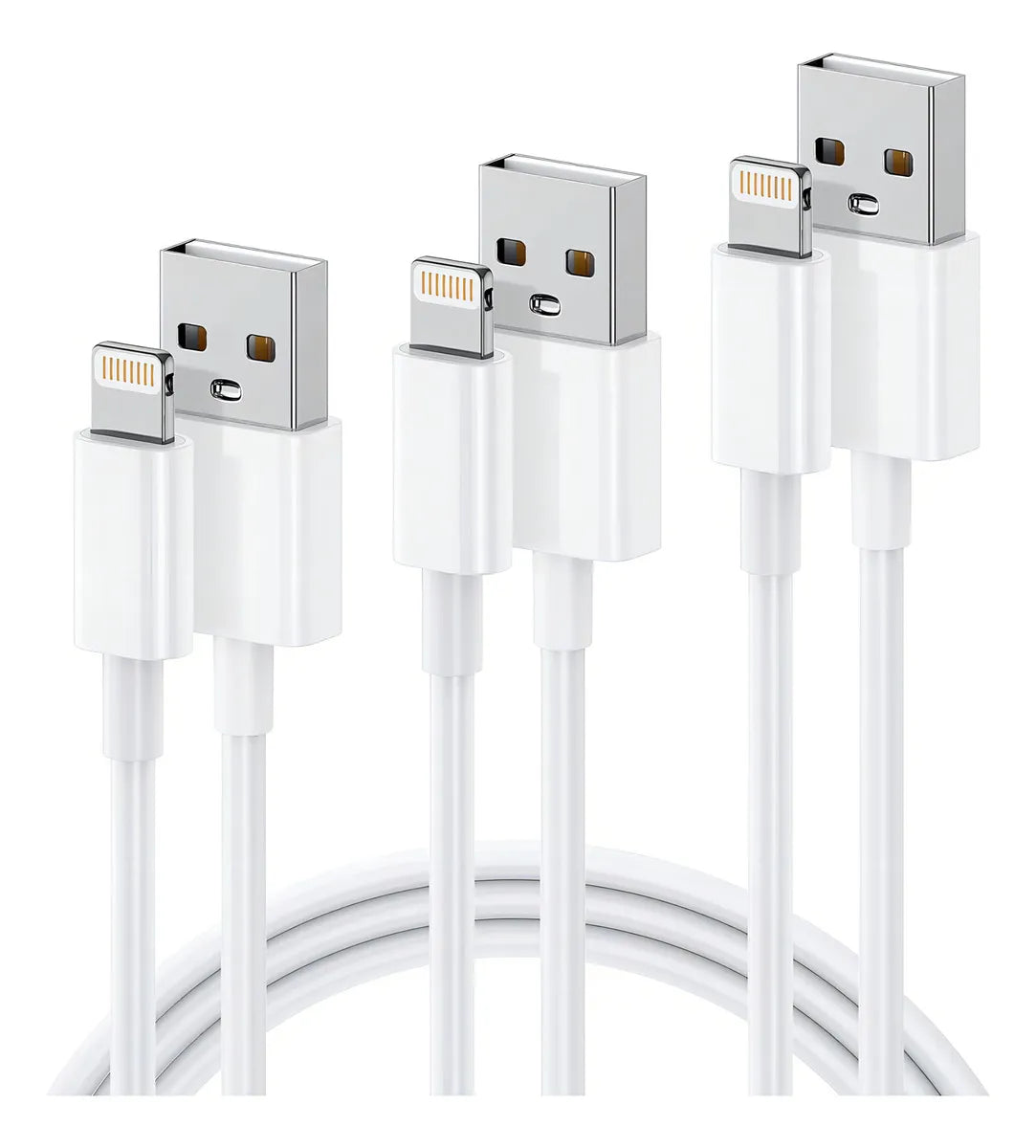Kit de cargador de teléfono celular de 3 cables compatible con iPhone de 1 metro