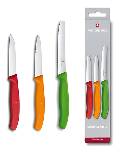Set De Cuchillos Victorinox Mondadores X 3 - Electromundo Color Rojo/naranjo/verde