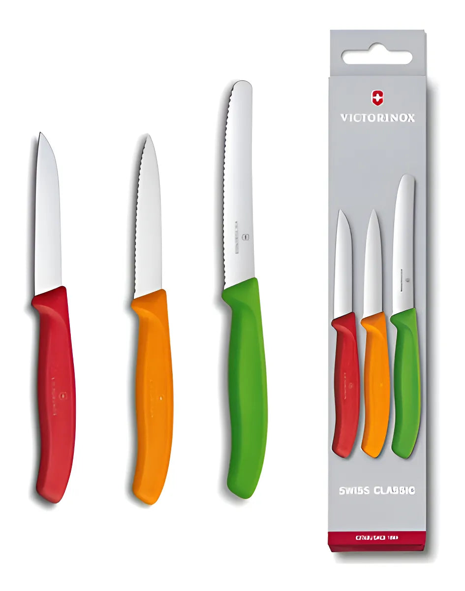 Set De Cuchillos Victorinox Mondadores X 3 - Electromundo Color Rojo/naranjo/verde