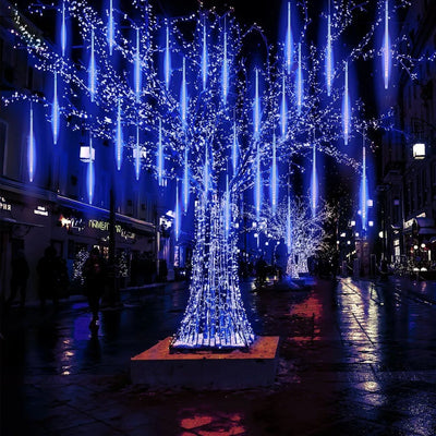Set 2 Extensiones 10 Tubos Con Luces Navideñas Led Qishi