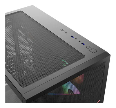 Chasis Gamer Xyz Qubex Black | Argb | Atx | 4 Fans | Type C Negro
