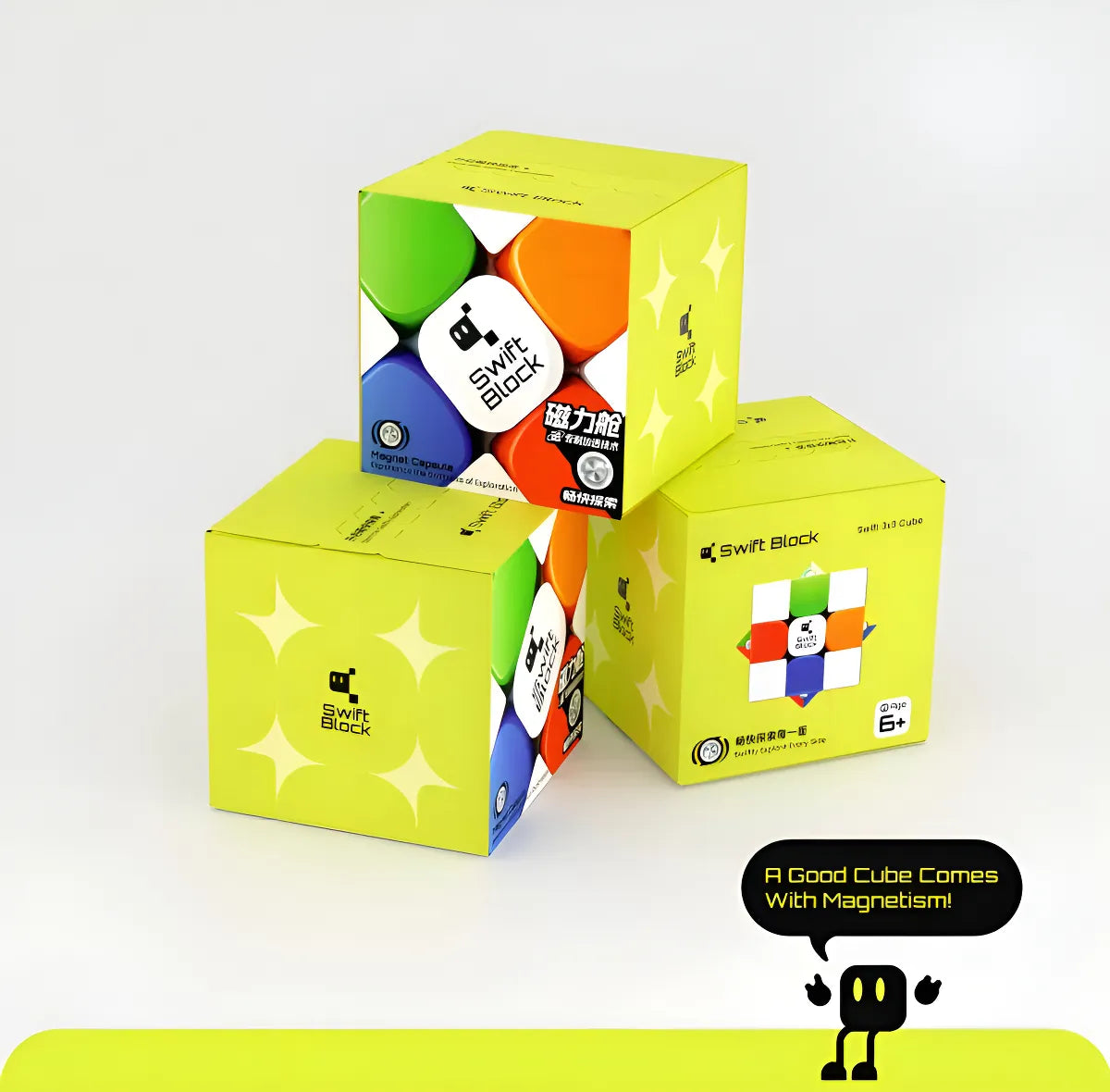 Cubo Mágico GAN 3x3x3 Swift Block Magnético Stickerless