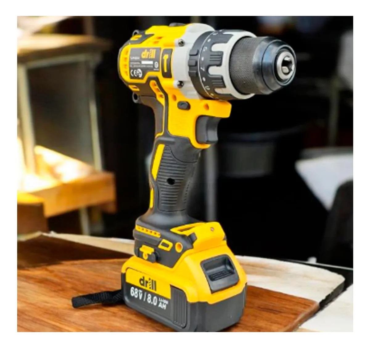 Combo Taladro Inalámbrico 13mm Y Pistola Impacto 68v - Amarillo - 50hz/60hz