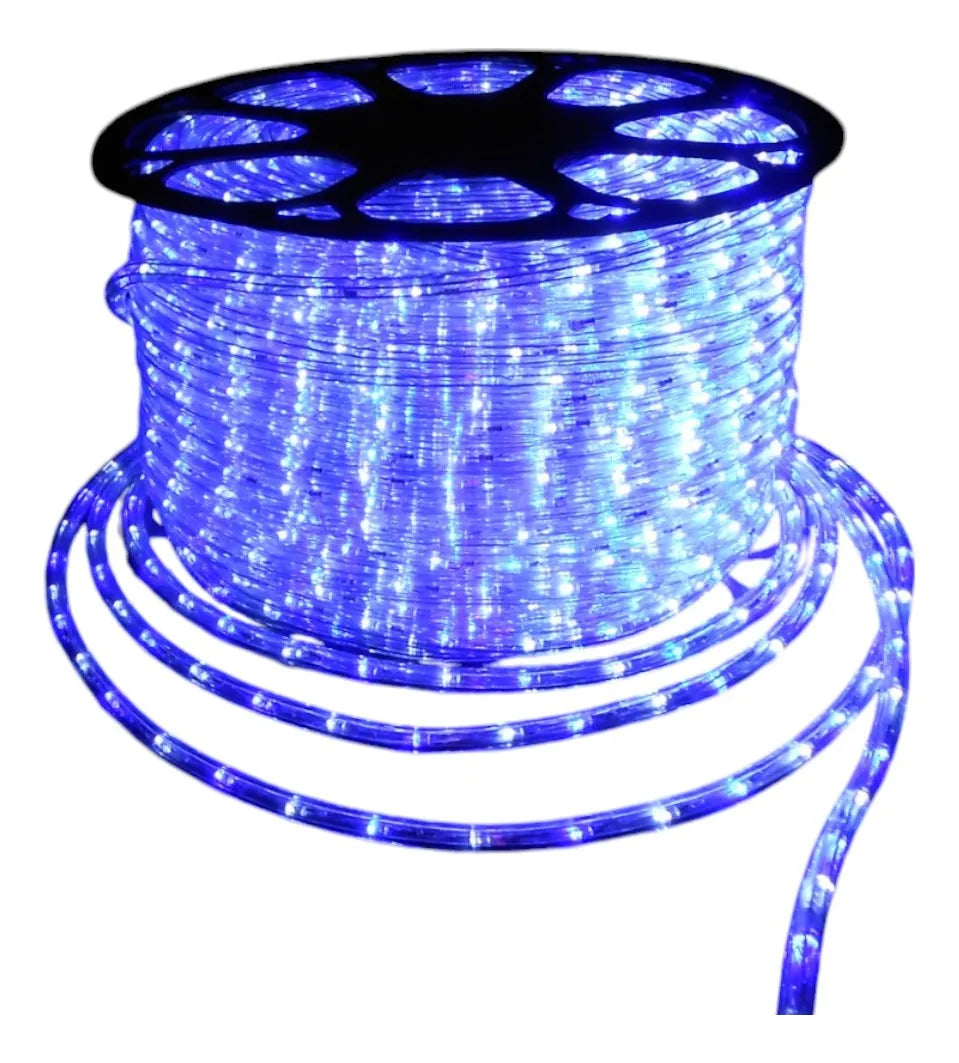 Manguera Led 3 Vias Luces Navideñas X 15mt Blanco Y Azul