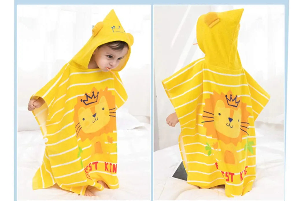 Tonwhar Ninos Bano/piscina/playa Con Capucha Poncho Toalla-d