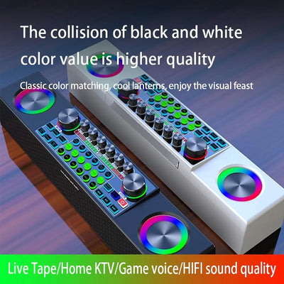 Altavoz Inalámbrico Karaoke Con Tarjeta De Sonido Microfono Negro