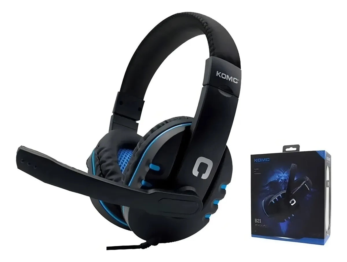 Diadema Gamer Alambricos Multimedia Audifonos Microfono Color Azul