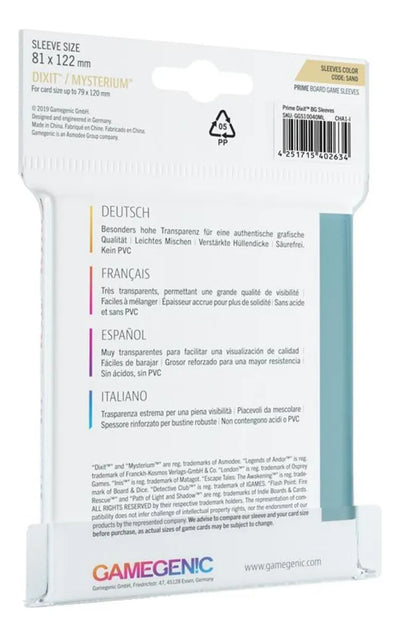 Fundas Protectores Sleeves Prime Dixit Bg 81x122 X 90mm