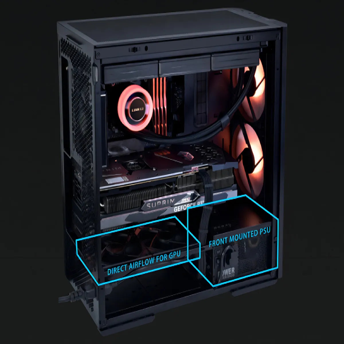 Lian Li Lancool 207 - Carcasa Compacta Para Computadora Para Juegos Atx Rgb, Paneles De Malla Optimizados Para Flujo De Aire, Chasis De Torre Con 2 X 140 Mm, Ventiladores Pwm De 2 X 120 Mm