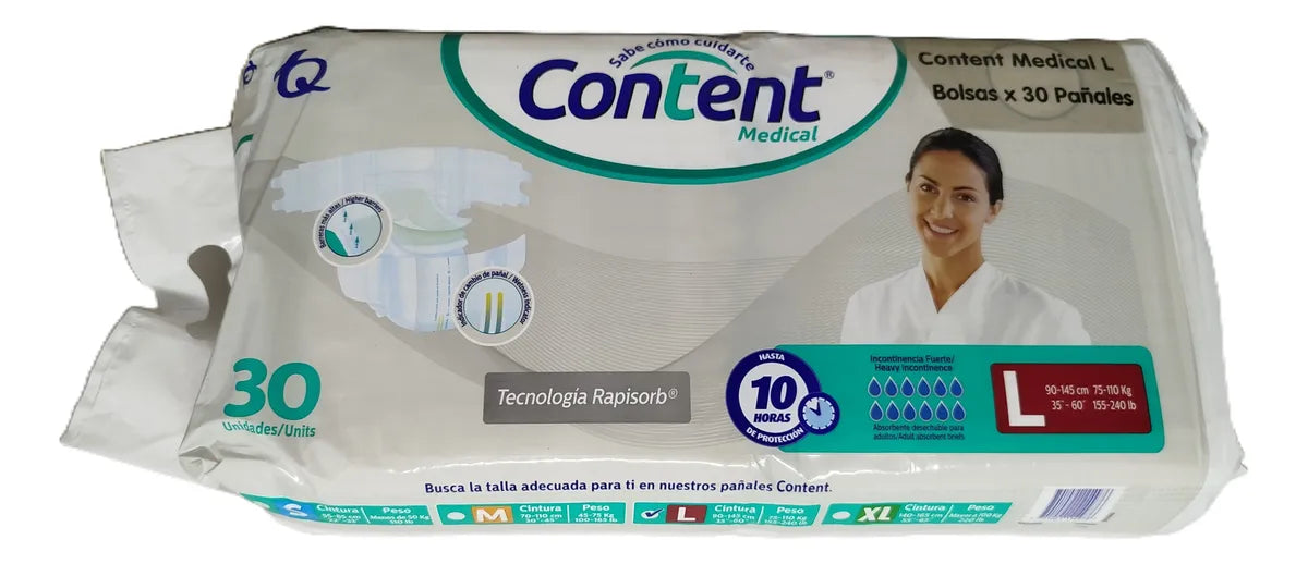 Pañales Adulto Content Medical L Por 30 Unidades L
