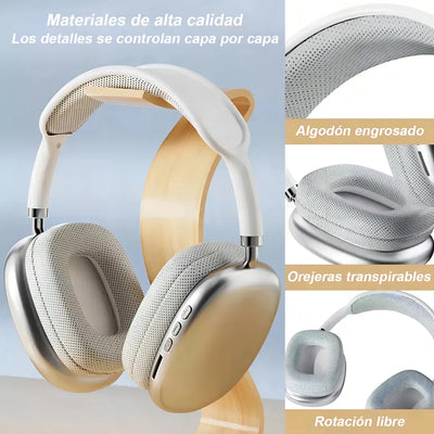 Audifonos Diadema Inalambricos Bluetooth Com Mic Ajustables JE1001 P9 color Negro