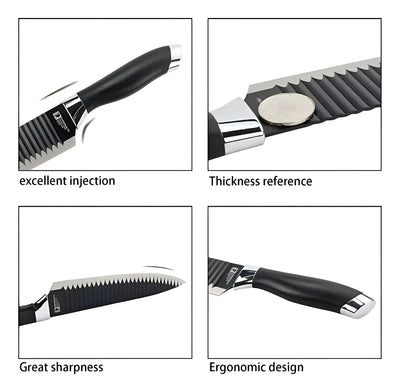 Juego De Cuchillos De Cocina X 7pcs Set En Acero Inoxidable Color Negro