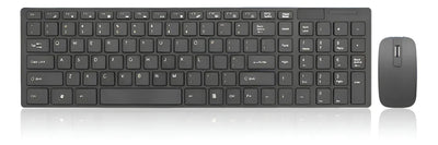 Combo Teclado Mouse Inalambrico Con Receptor 2.4g K-06 Kit Color Del Mouse Negro Color Del Teclado Negro
