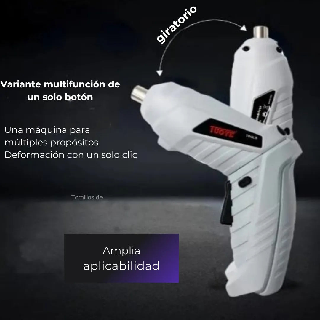 Destornillador Inalámbrico Eléctrico Recargable 47 Piezas - Gris