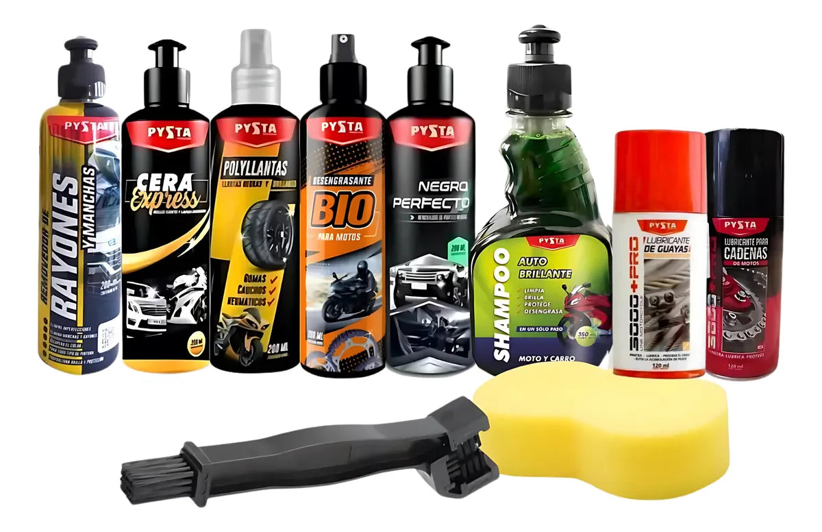Kit Limpieza Mantenimiento Moto Super Promoción + Espuma