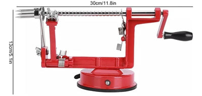 Pelador De Manzanas Y Verdura 3 En 1 Cortador Espiral Manual Rojo