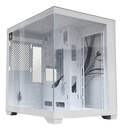 Gabinete Chasis Para Pc Gamer Pecera Argb Blanco + 5 Cooler