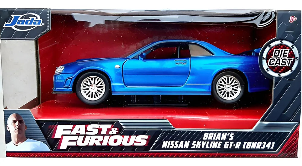 Brian´s Nissan Skyline Gt-r Rápido Y Furioso 1:32 Jada Color Azul Rey