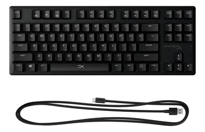 Teclado gamer HyperX Alloy QWERTY Red inglés US color negro con luz RGB