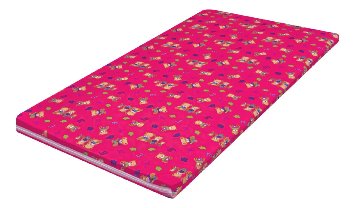 Colchoneta Antifluidos Para Bebé Multiusos 70x130 + Color Rosa Osos Letras