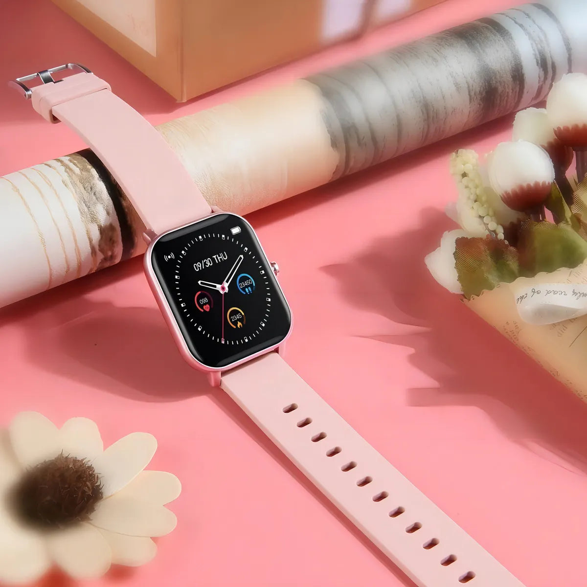 Smartband Colmi P Series P8 display de 1.69" con correa de silicona - color rose pink