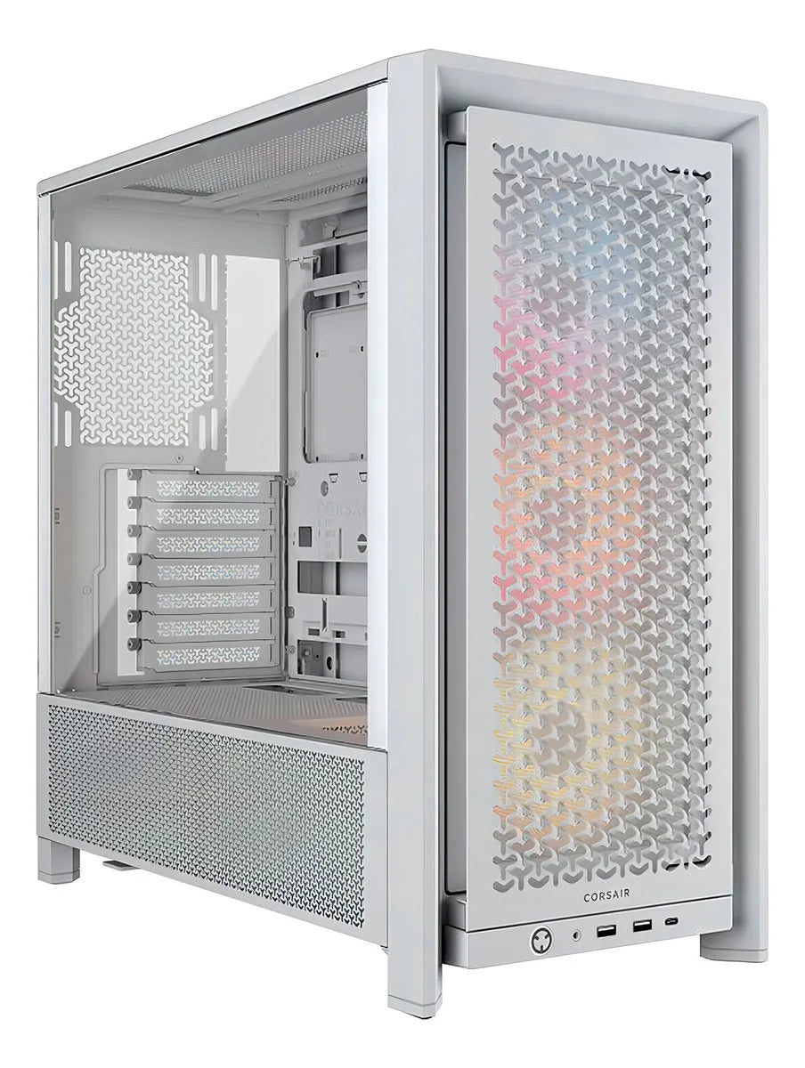 Gabinete Corsair Frame 4000d Rs Vidrio Fan Argb X3 Blanco