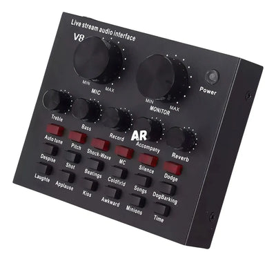 Interfaz de audio Live Sound Card V8 negra