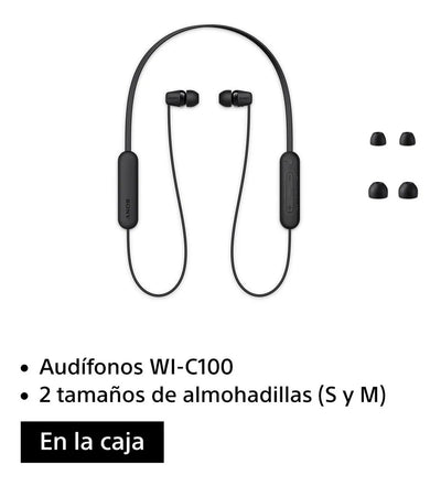 Audífonos Sony Internos Inalámbricos Wi-c100 Color Negro