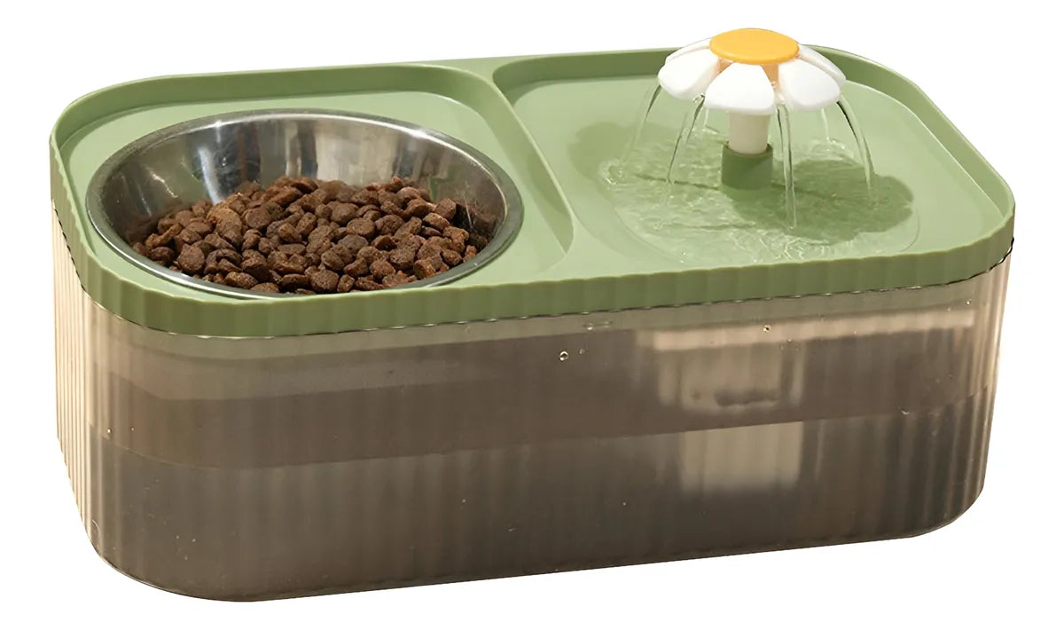 Plato Doble Mascotas Dispensador Agua Automático Puerto Usb Diseño