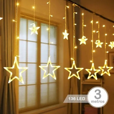 Extensión Luces Led Estrella Decoración Navideña Cálida Arbo Cálida