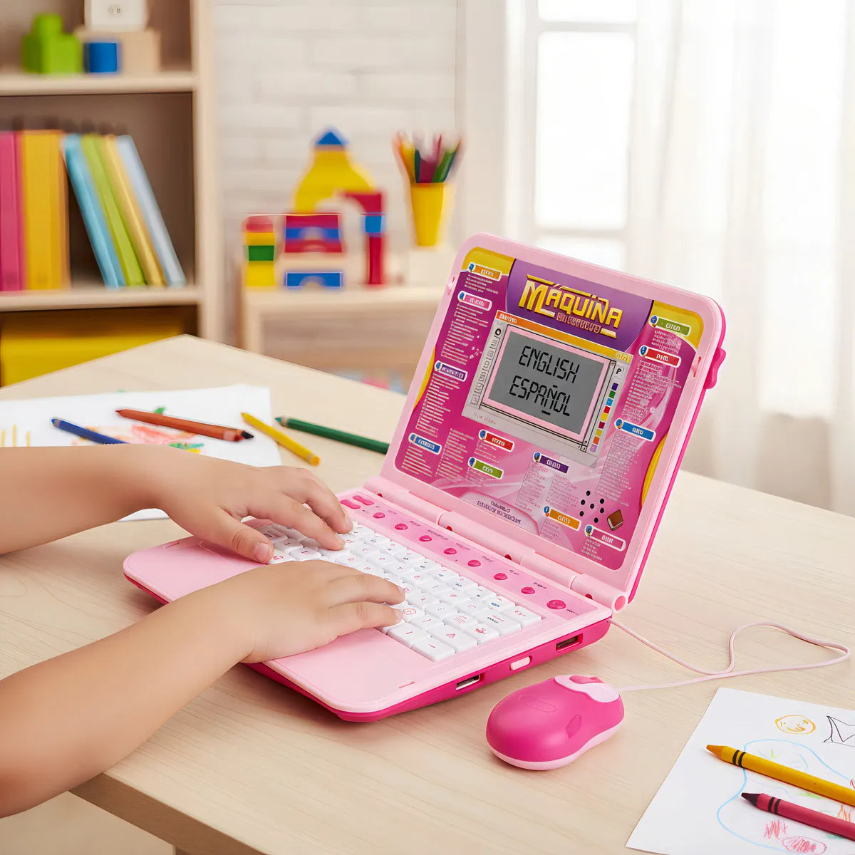 Computadora Infantil Bei Tian 246ES Didáctica Portátil Color Rosa 66 Programas