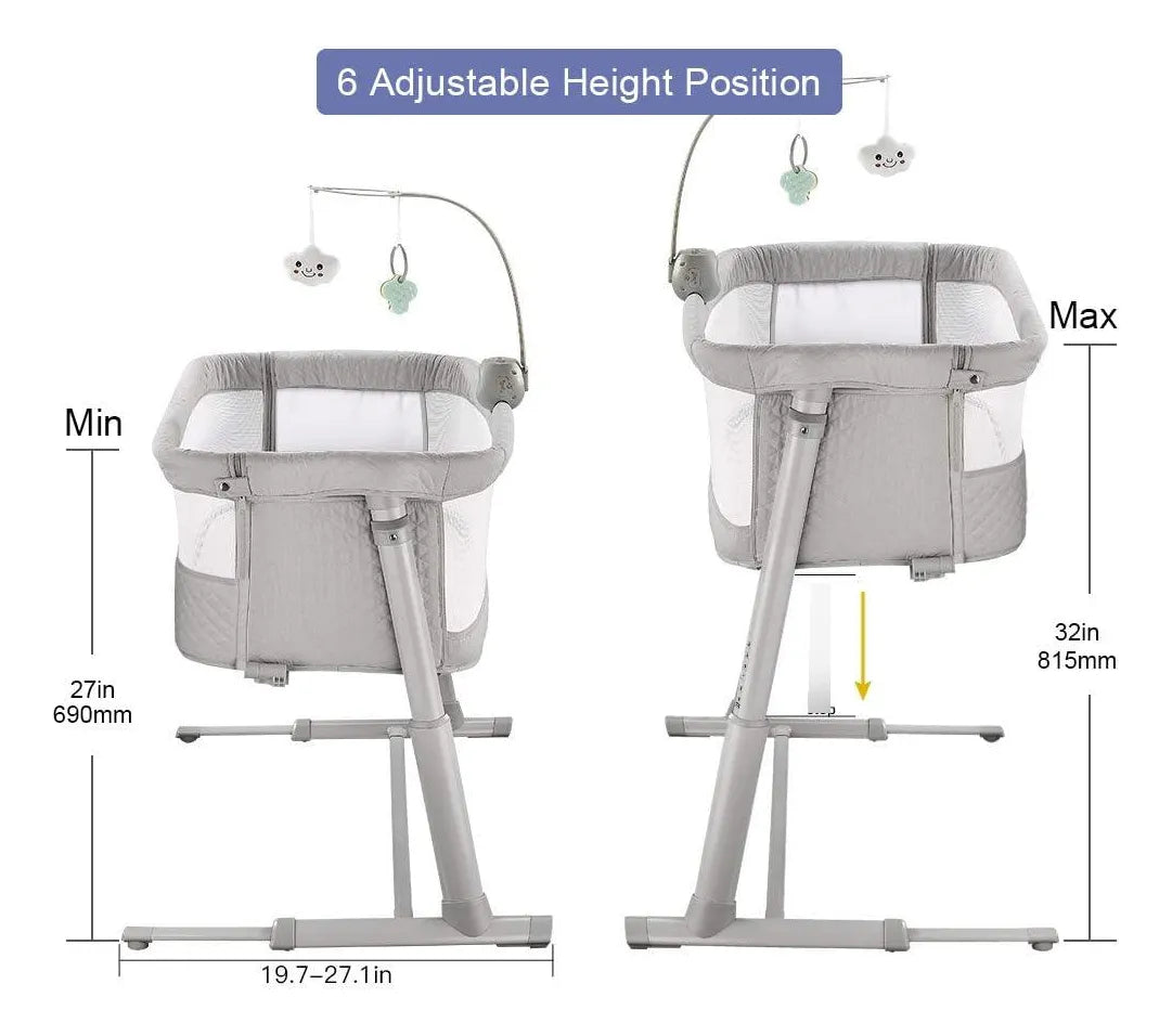 Cuna De Bebé Estilo Moisés Portátil Ajustable Lado De Cama
