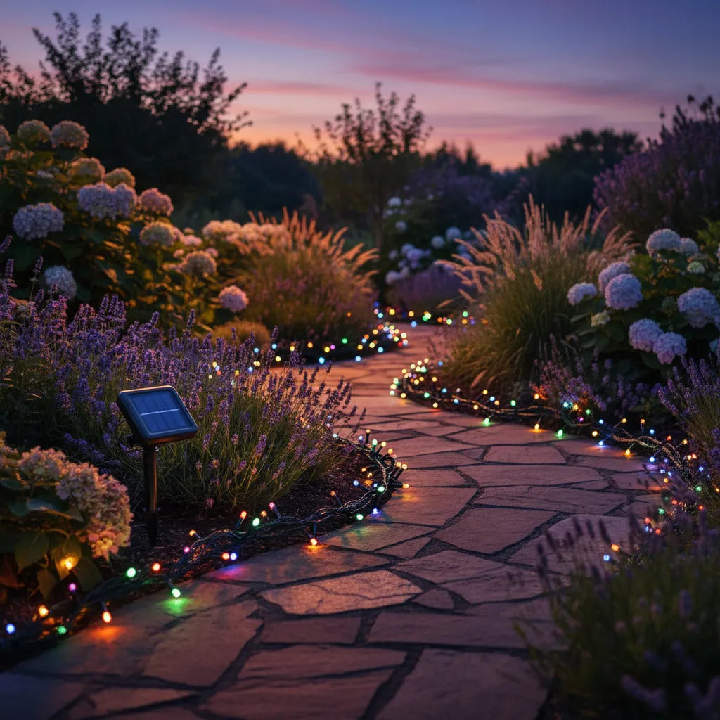 Extension Navideña Multicolor Recarga Solarmente 100 Led