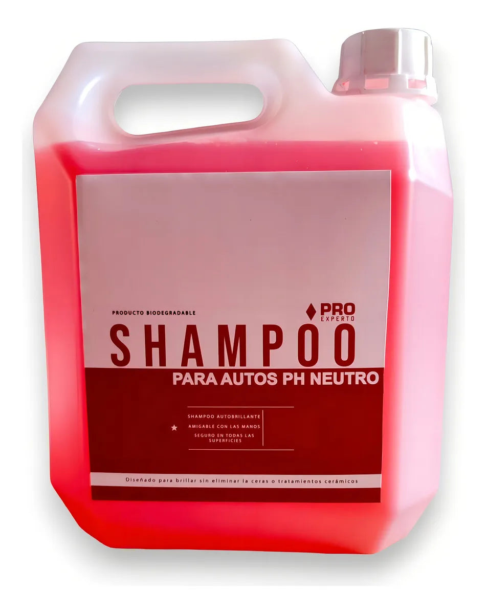 Shampoo Ph Neutro Concentrado Autobrillante Carros Motos 4 litros
