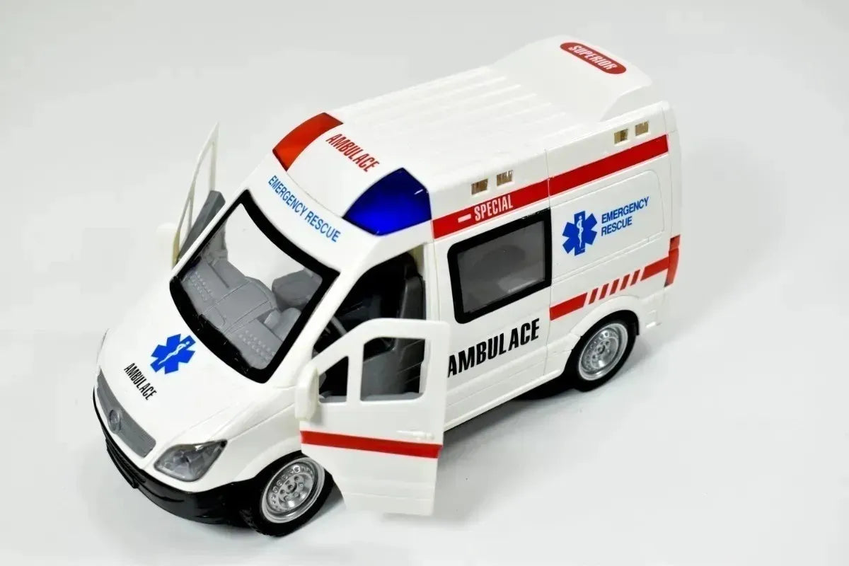 Ambulancia A Control Remoto Con Luces Y Sonidos Blanco