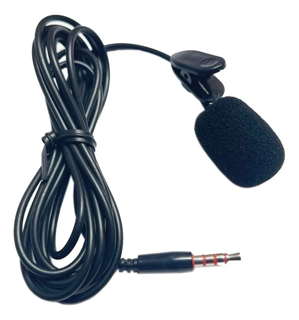 Microfono De Celular Con Clip De Solapa 3.5mm Con Antipop Color Negro