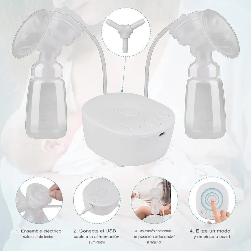 Extractor De Leche Eléctrico Doble My-371 Blanco