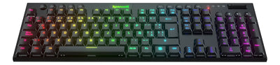 Teclado Redragon Horus QWERTY Redragon Low profile Linear Red español latinoamérica color negro con luz RGB