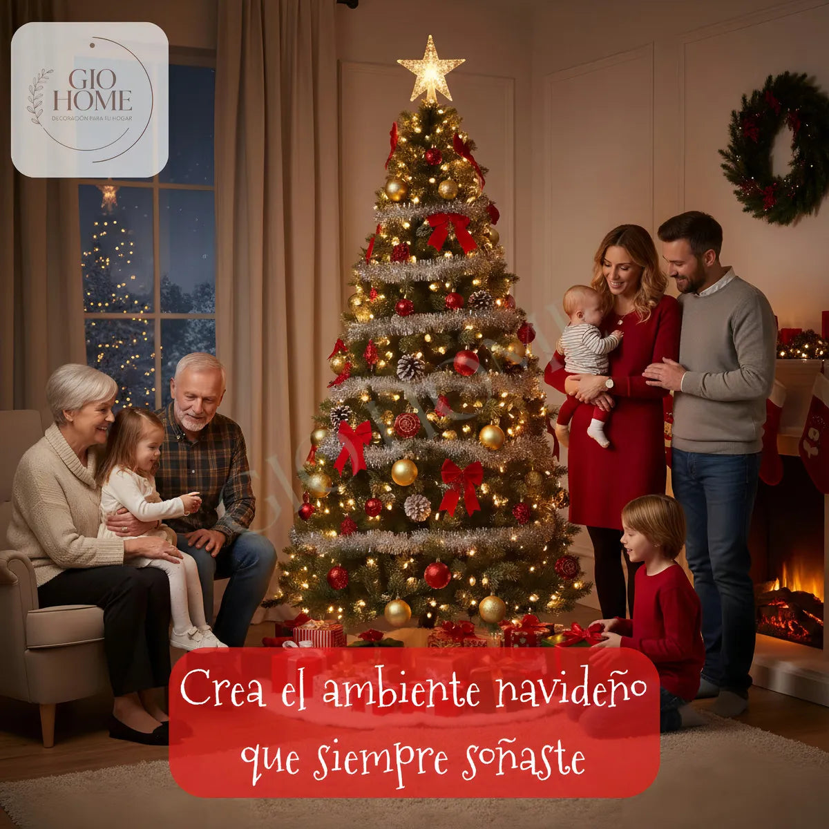 Arbol De Navidad Noruega 2.25m 592 Puntas Gio Home Pino Navideño Look Natural Base Metalica Artificial Para Decoracion Con Bolas Adornos Extensiones Cintas Bombillos Botas Campanas Luces Estrella Noel