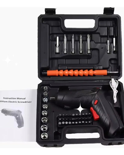 Mini Taladro Destornillador Eléctrico Recargable 3.6v Juego - Multicolor - 3.5