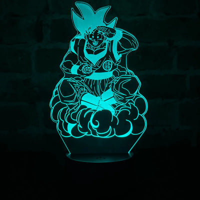 Lámpara De Noche 3d Led Goku Dragon Ball Z Regalo Holograma Negro
