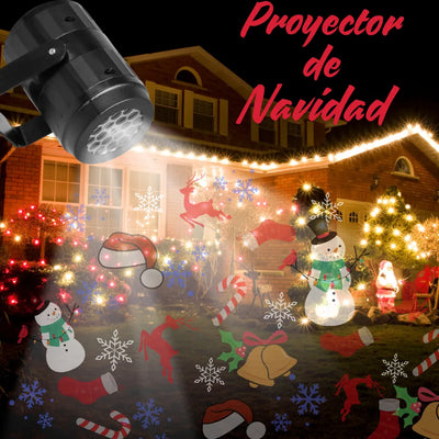 Proyector Led Navidad Figuras Interior Giratorio Multicolor