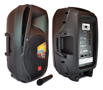 Cabina Americansound 15pulgadas Recargable + Mic Inalambrico Negro