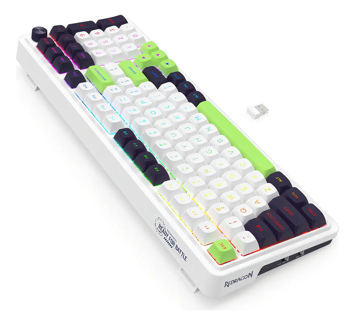 Teclado Redragon Eisa K686wgb-rgb-max Wireless Ingles Verde