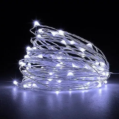 Luces Extensión Micro Led Alambre 100 Leds 10 Metros Blanco